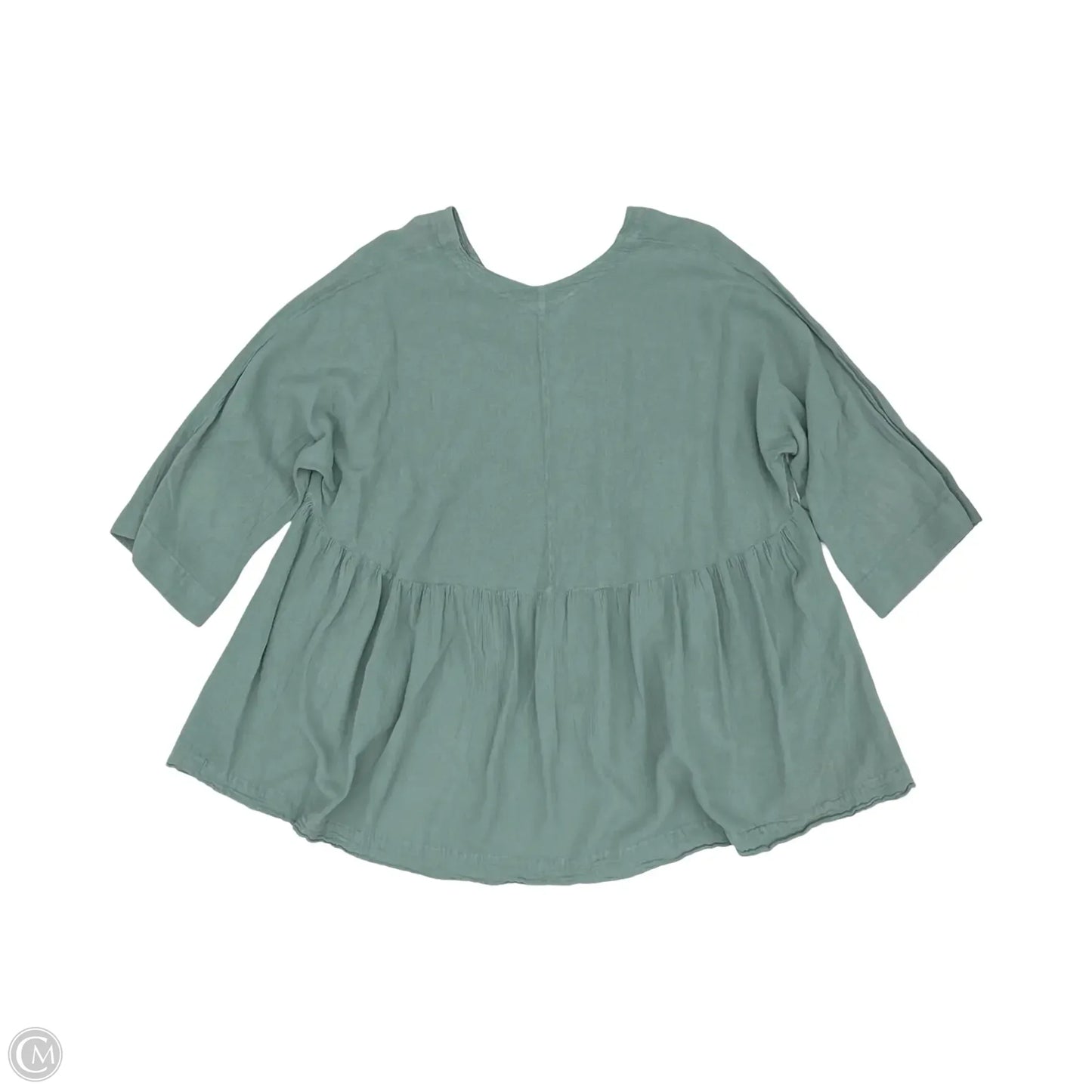 Blouse 3/4 Sleeve By Oh My Gauze In Green, Size: M