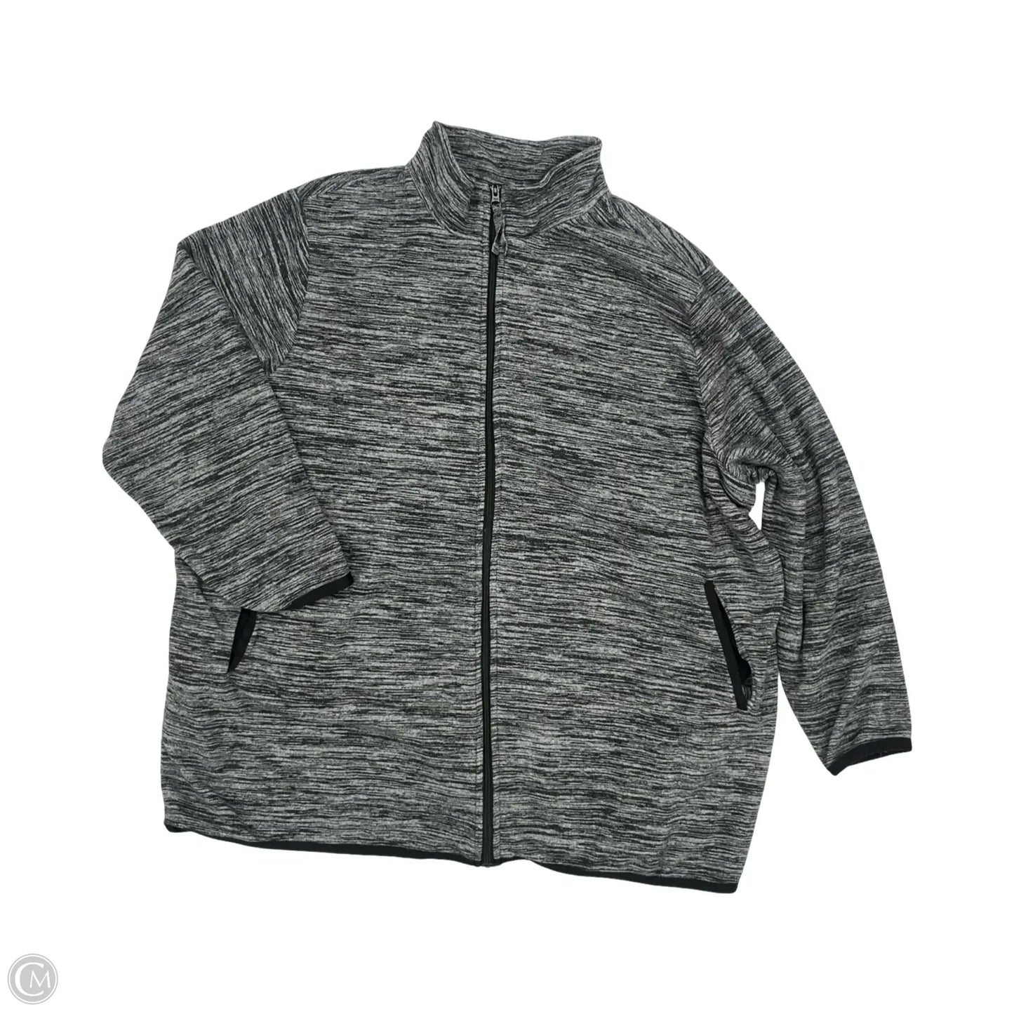 Jacket Fleece By Woman Within In Grey, Size: 3x