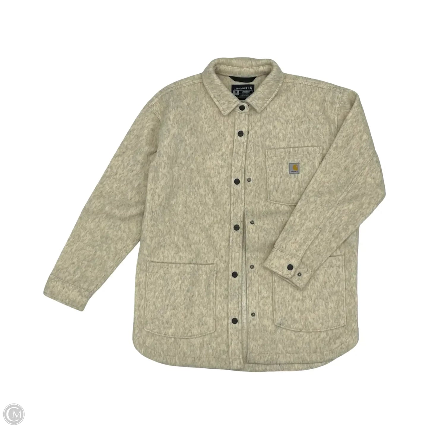 Jacket Shirt By Carhartt In Tan, Size: M