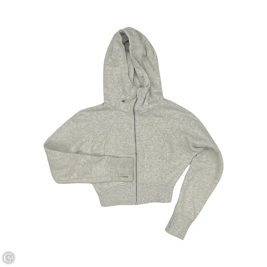 Athletic Sweatshirt Hoodie By Lululemon In Grey, Size: S