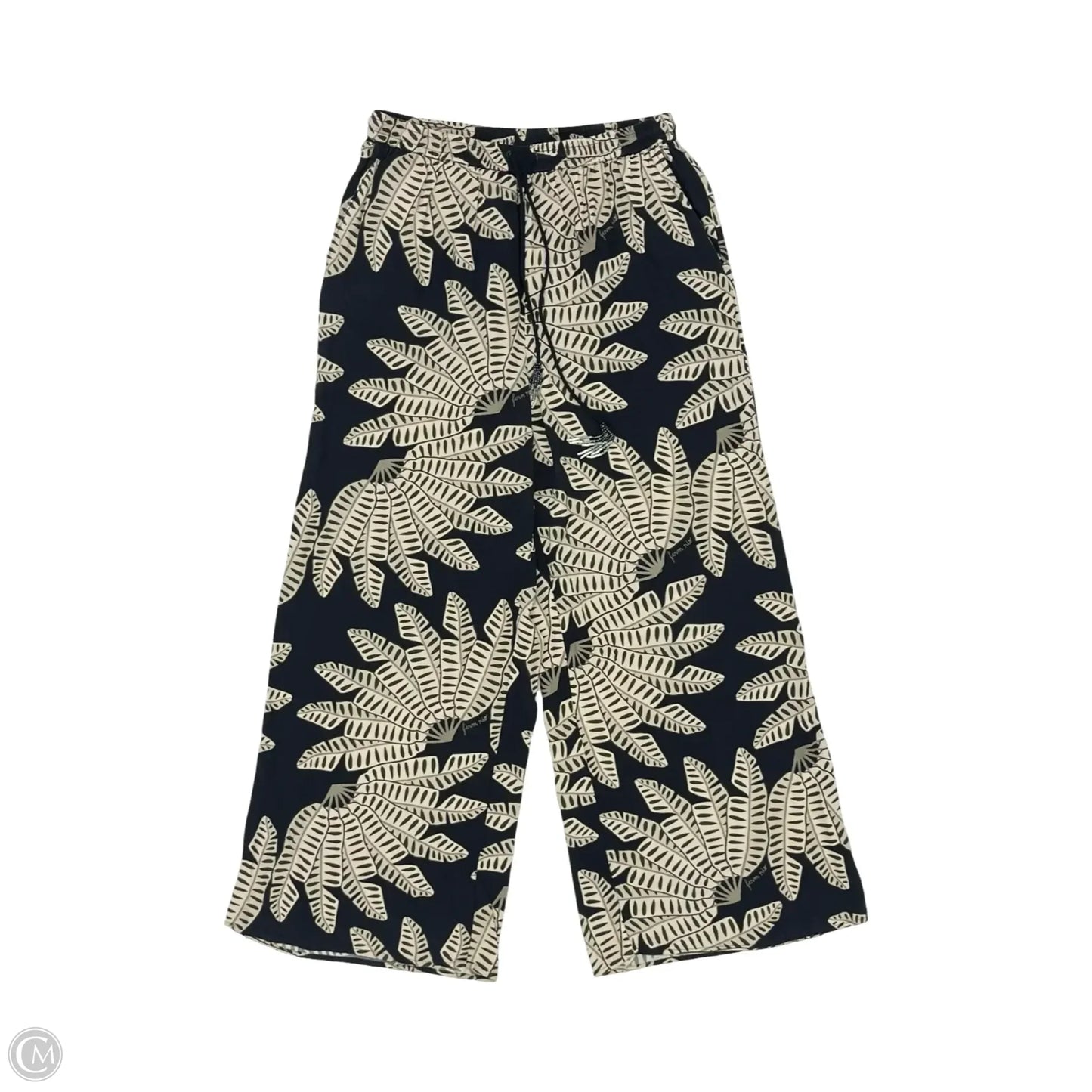 Pants Wide Leg By Farm Rio In Black & Cream, Size: L