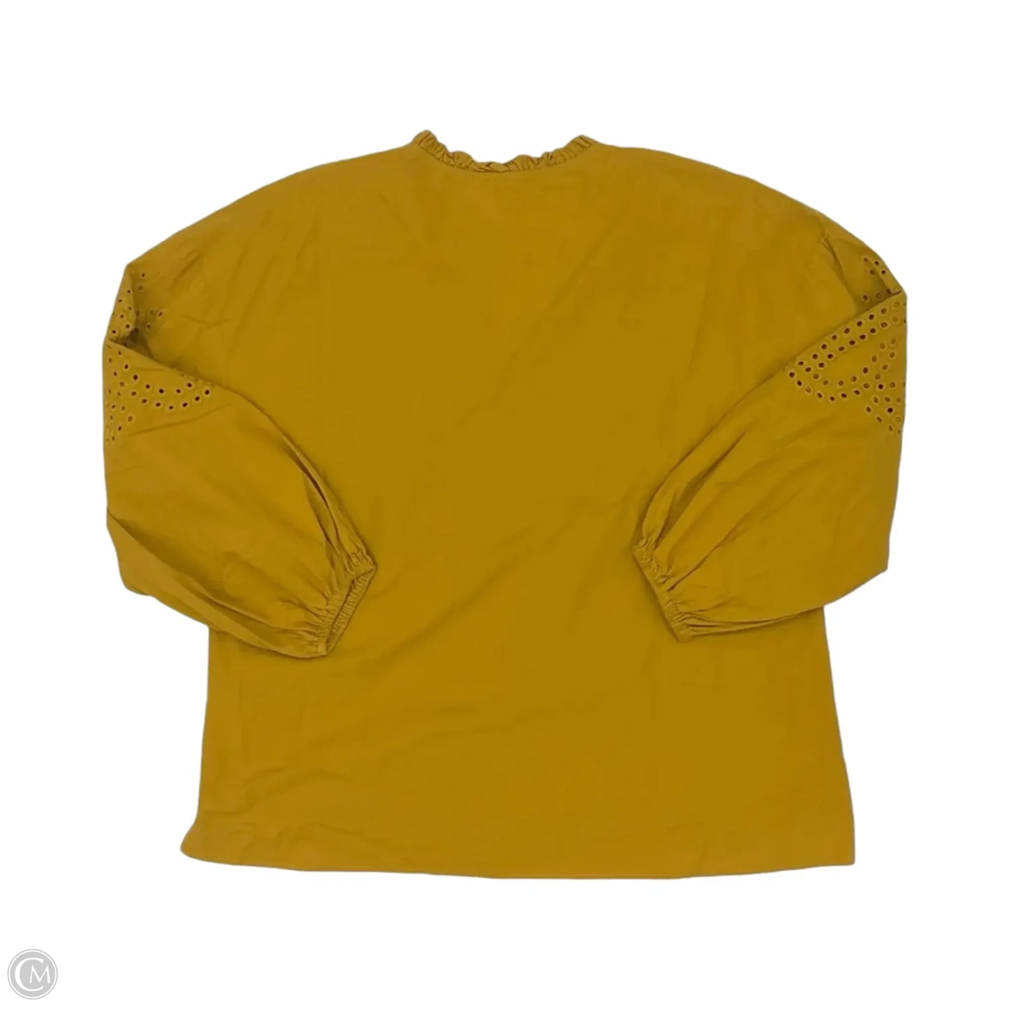 Blouse 3/4 Sleeve By Cal Style In Yellow, Size: L