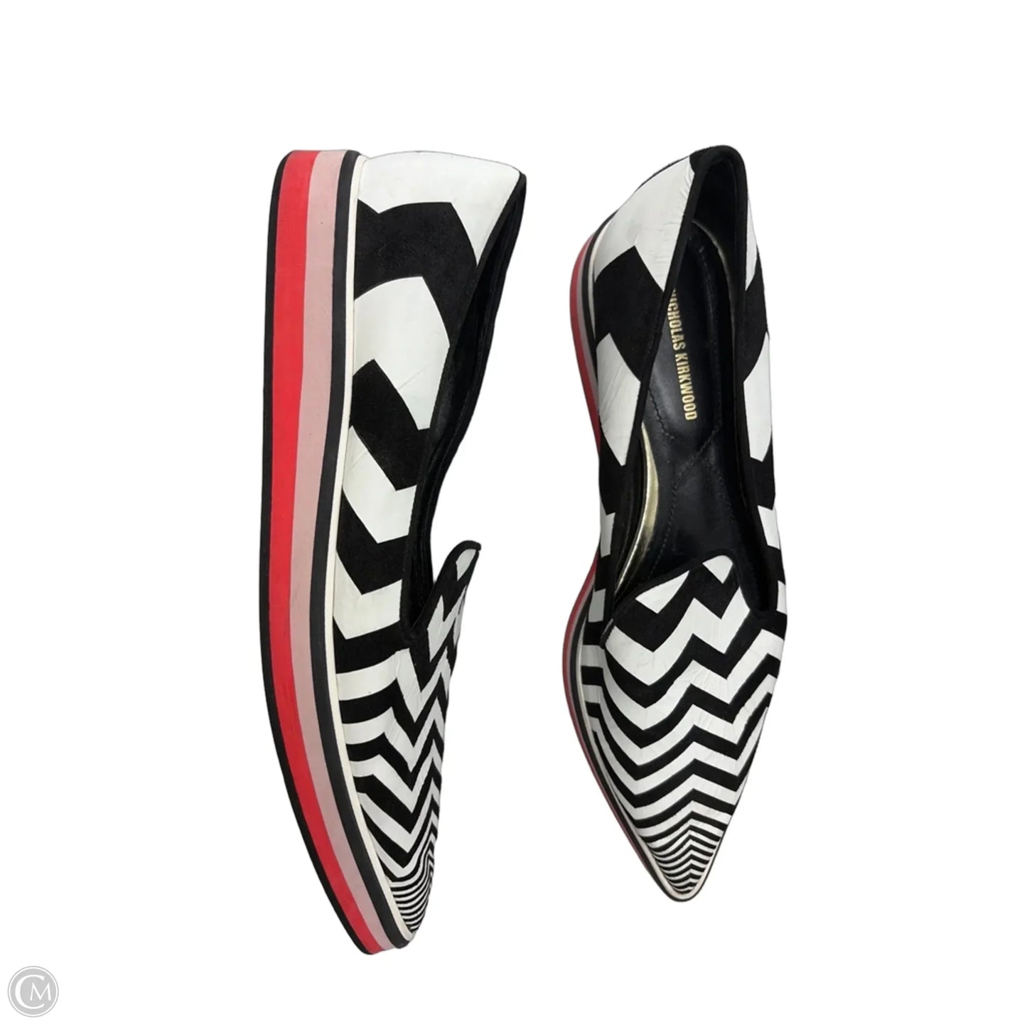 Shoes Flats By Cmc In Black & White, Size: 8.5