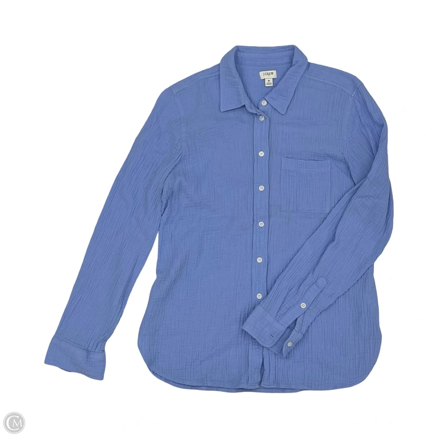 Blouse Long Sleeve By J. Crew In Blue, Size: M