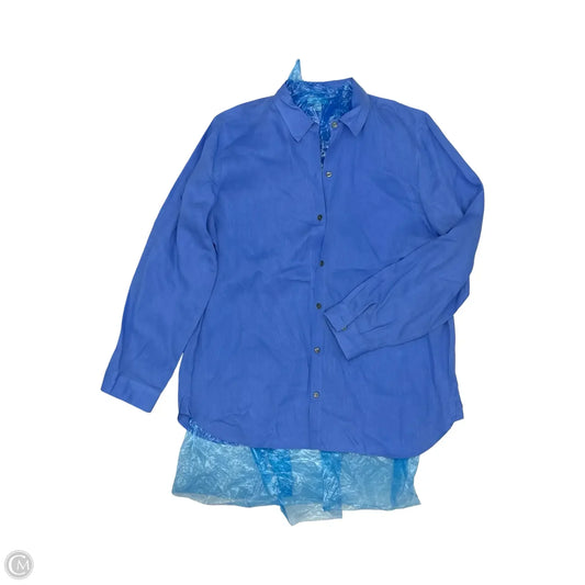 Blouse Long Sleeve By J. Jill In Blue, Size: M