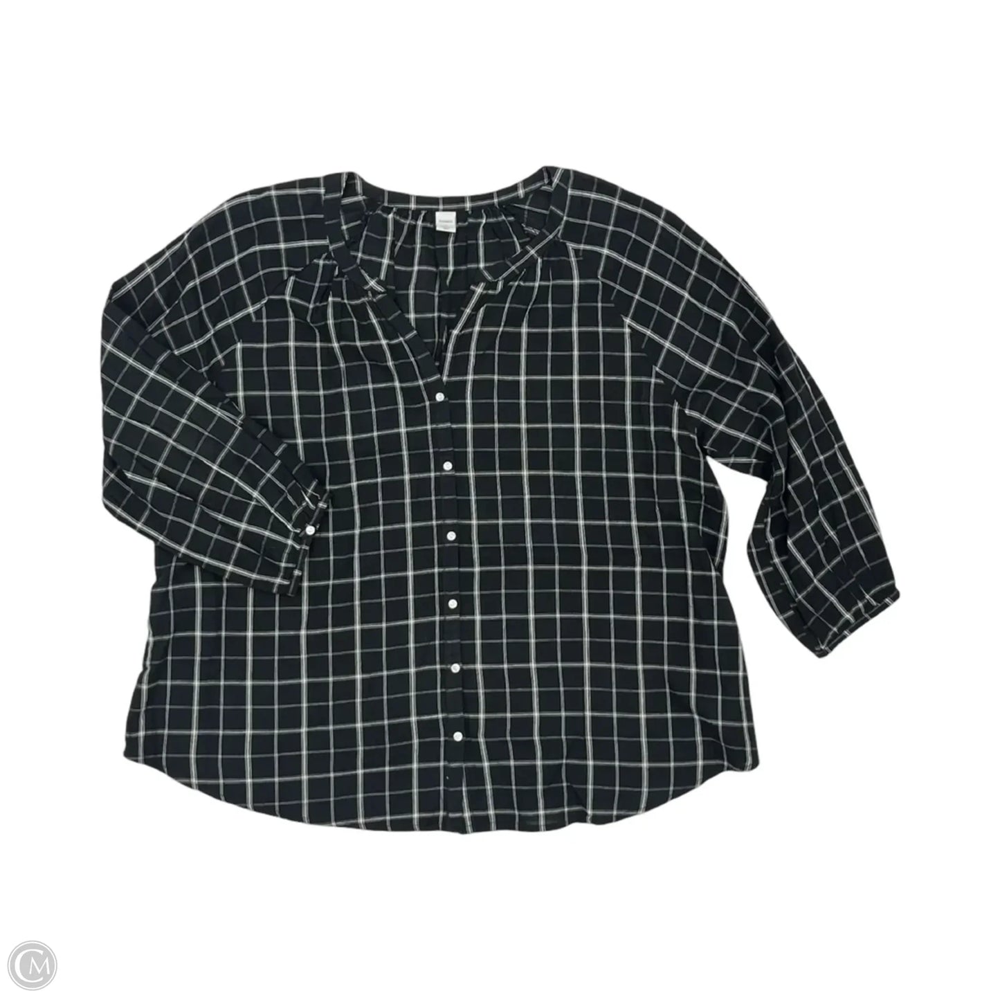 Top 3/4 Sleeve By Old Navy In Black & White, Size: Xl