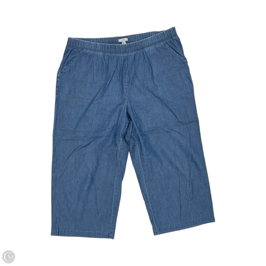 Pants Cropped By Croft And Barrow In Blue Denim, Size: 16w