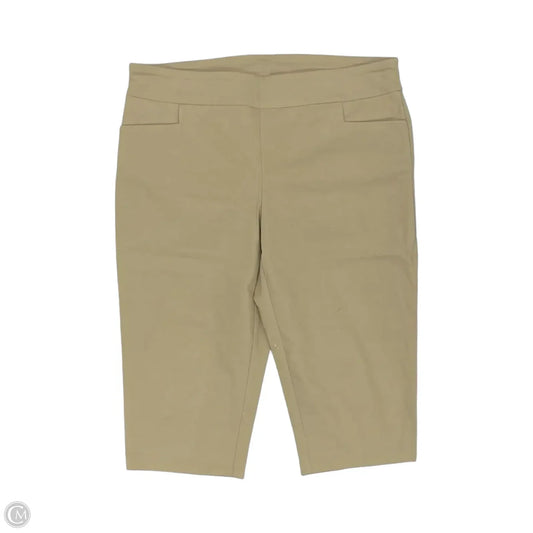 Pants Cropped By Terra & Sky In Tan, Size: 1x