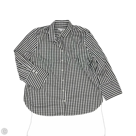 Blouse 3/4 Sleeve By Chicos In Black & White, Size: L