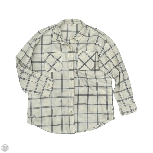 Jacket Shirt By Maurices In Cream & Grey, Size: L