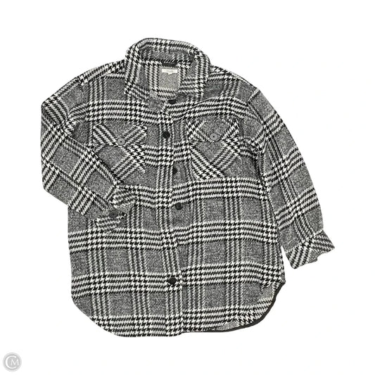 Jacket Shirt By Maurices In Black & White, Size: L