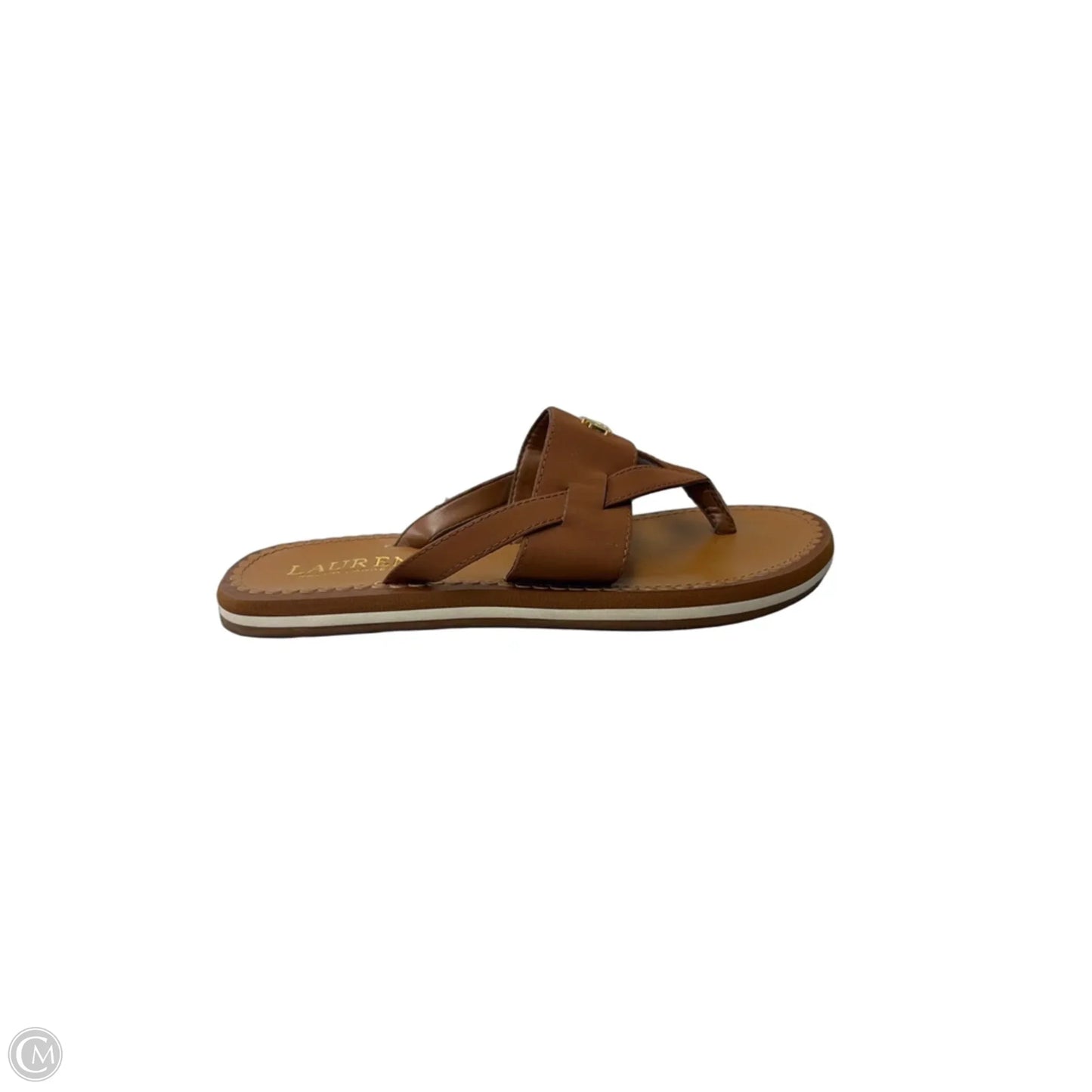 Sandals Flip Flops By Lauren By Ralph Lauren In Tan, Size: 5.5
