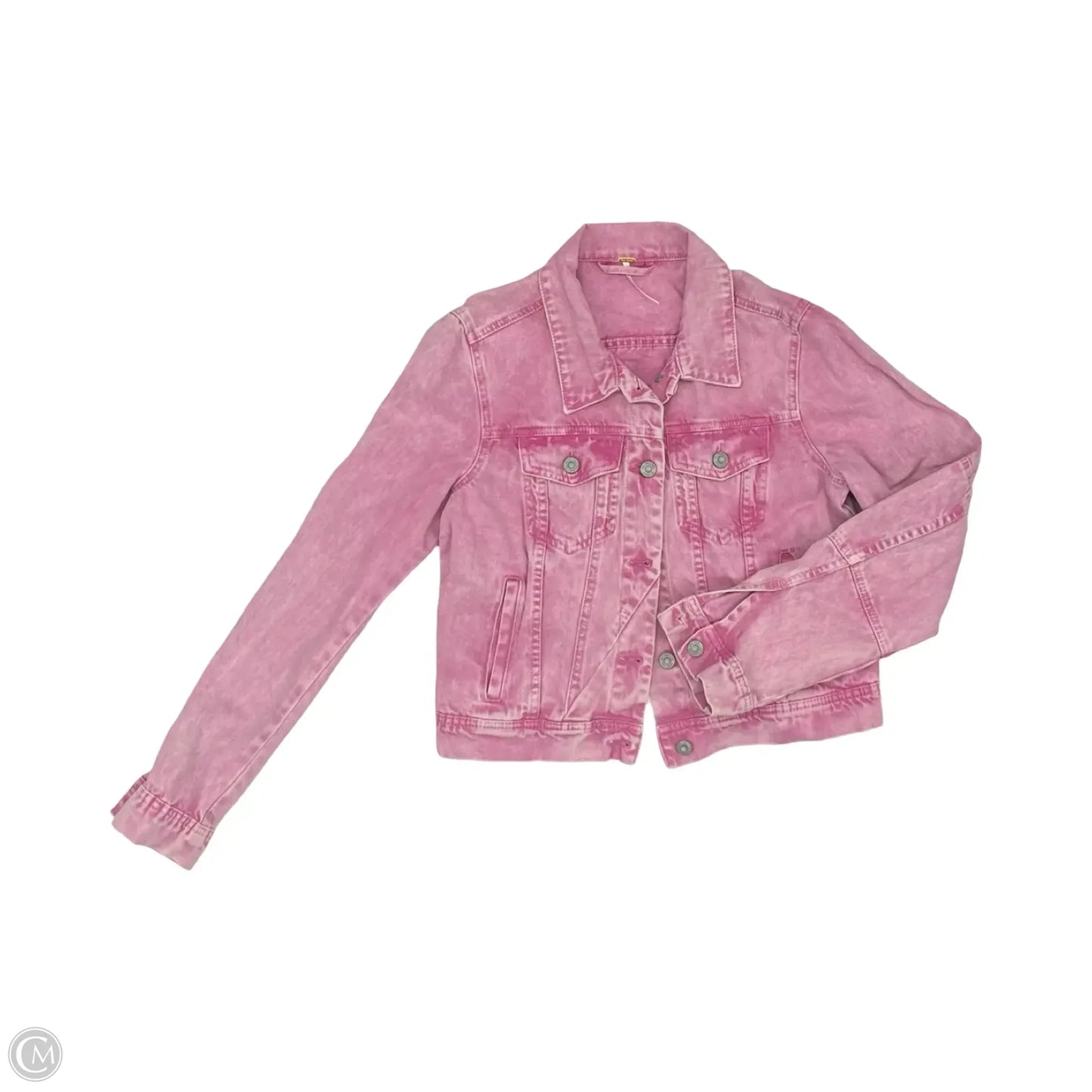 Jacket Denim By Free People In Pink Denim, Size: S