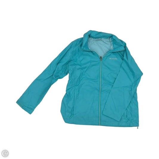 Jacket Windbreaker By Columbia In Aqua, Size: 1x