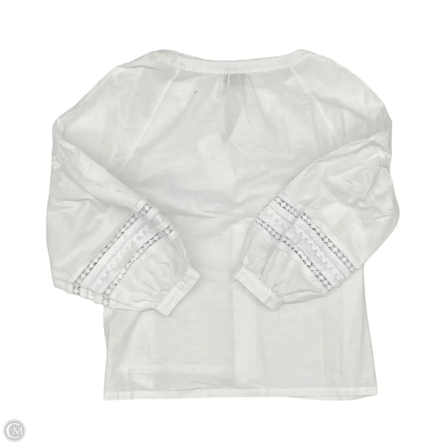 Blouse Long Sleeve By Who What Wear In White, Size: Xl