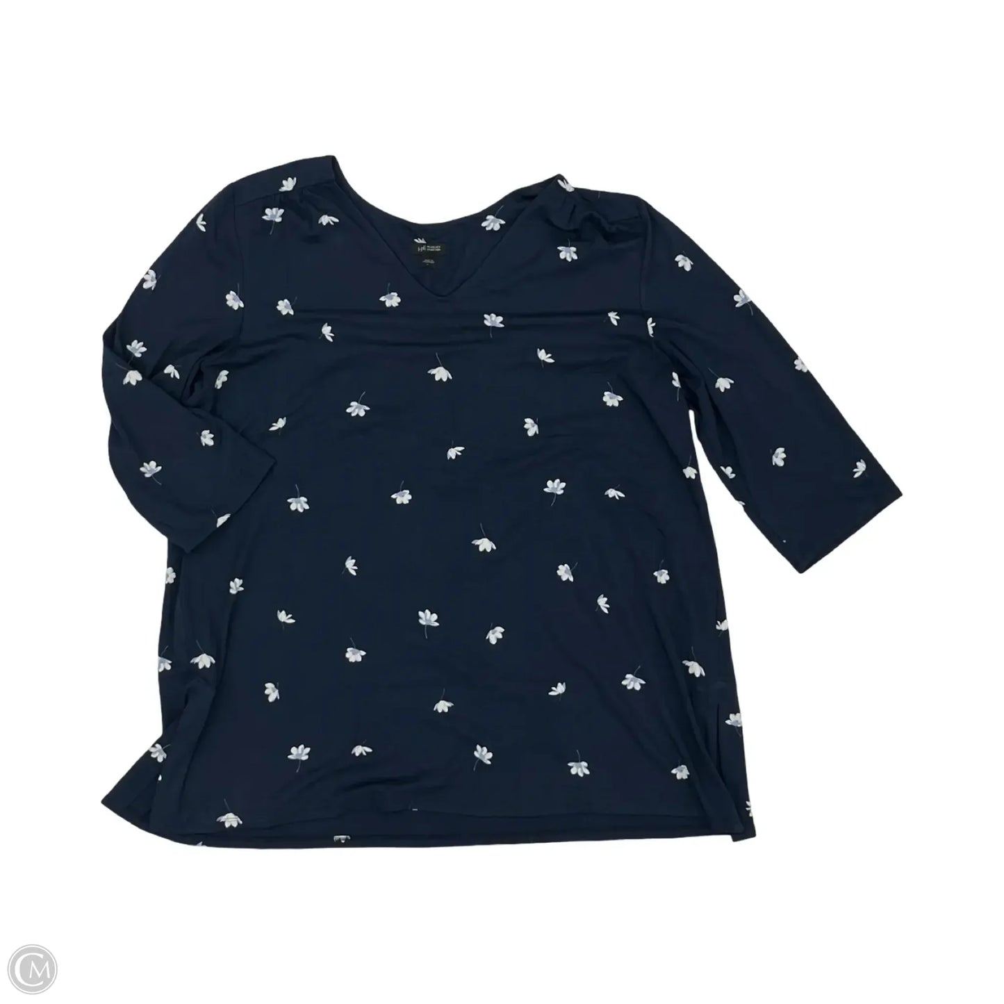Top 3/4 Sleeve By J. Jill In Navy, Size: L