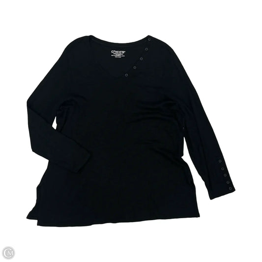 Top Long Sleeve By Chicos In Black, Size: Xl