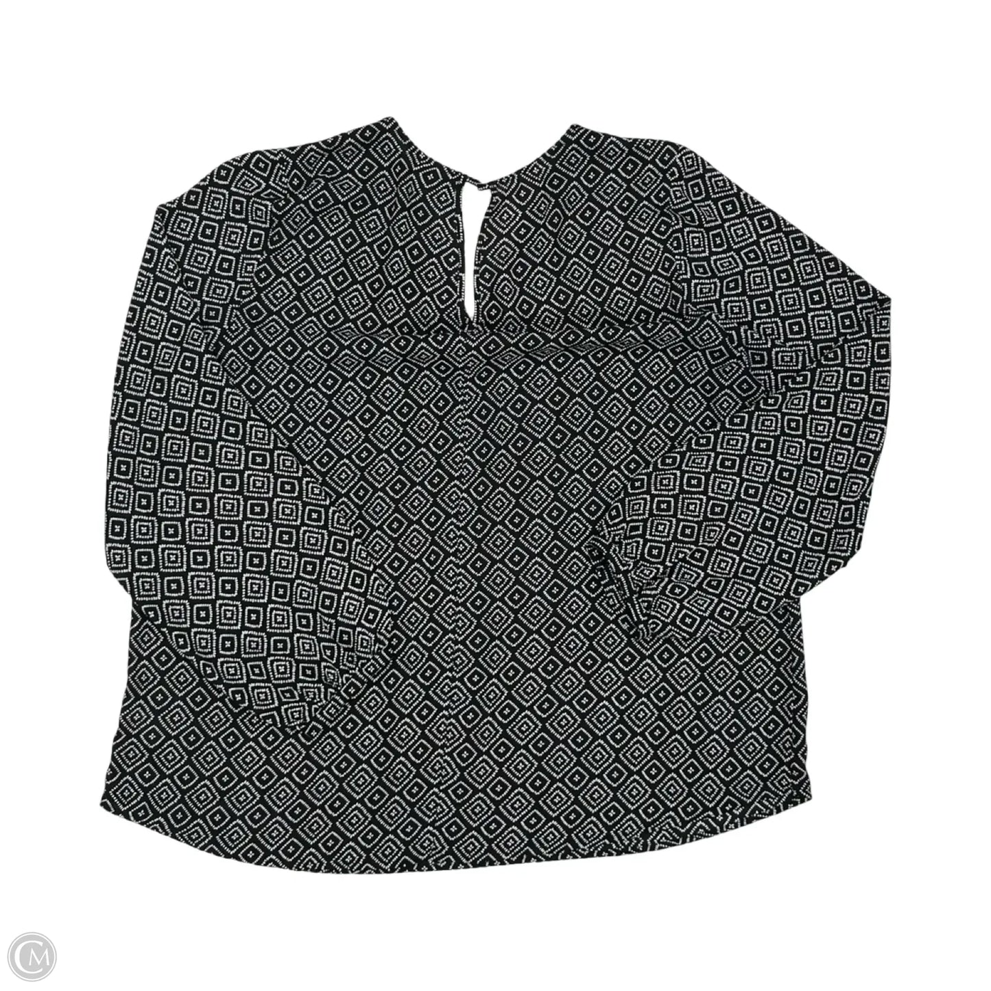 Blouse Long Sleeve By Pleione In Black & White, Size: Xl