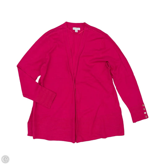 Sweater Cardigan By Charter Club In Pink, Size: L