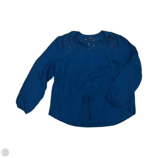 Blouse Long Sleeve By Torrid In Blue, Size: 1x