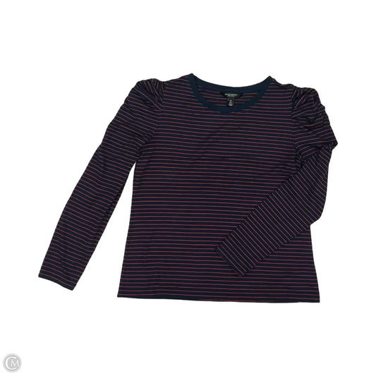 Top Long Sleeve By Banana Republic In Blue & Red, Size: M