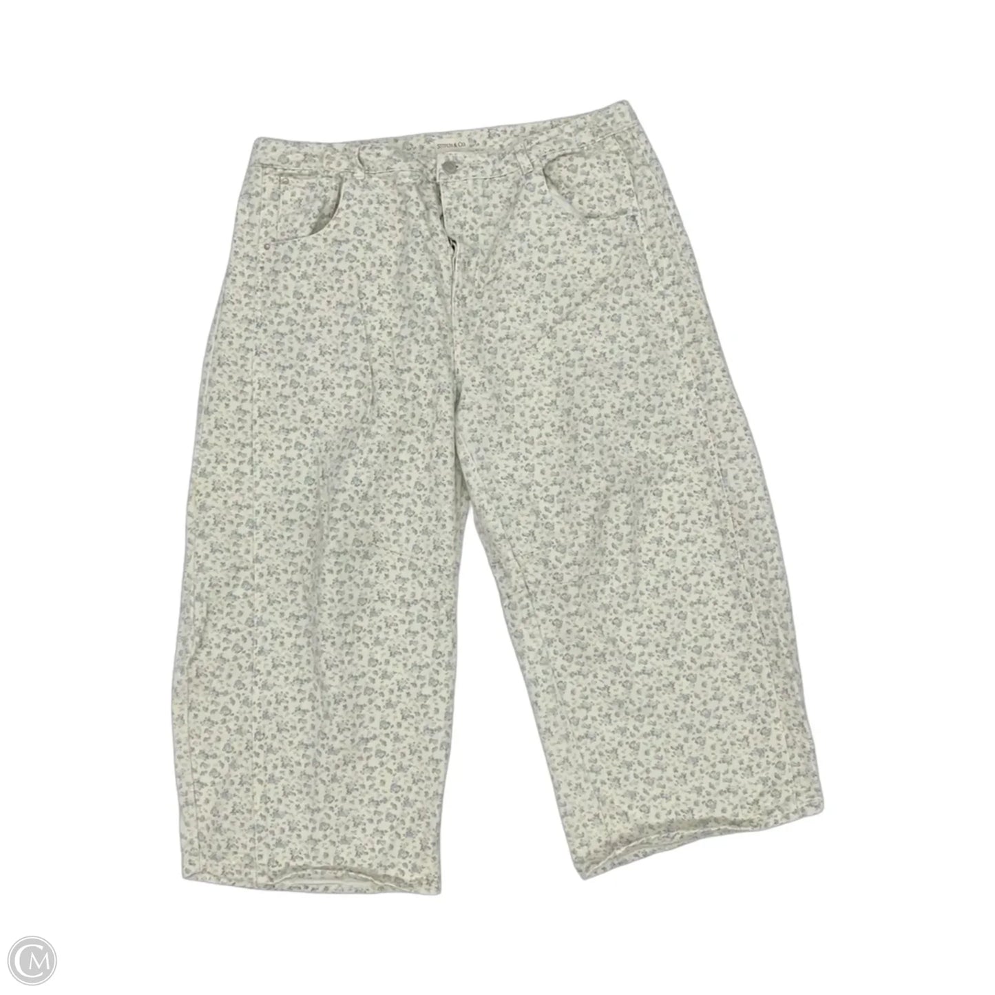 Jeans Cropped By Clothes Mentor In Cream, Size: 2x