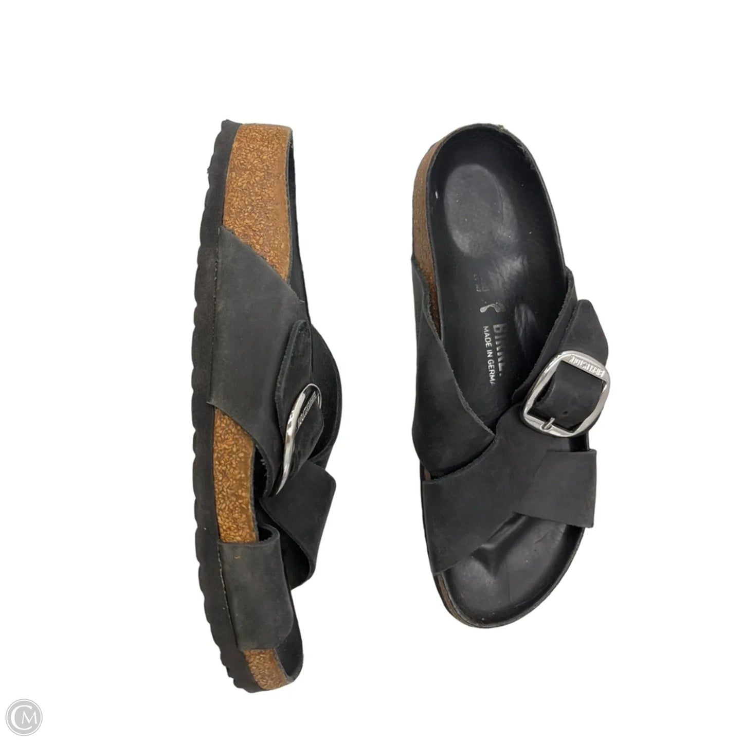 Sandals Flats By Birkenstock In Black, Size: 9