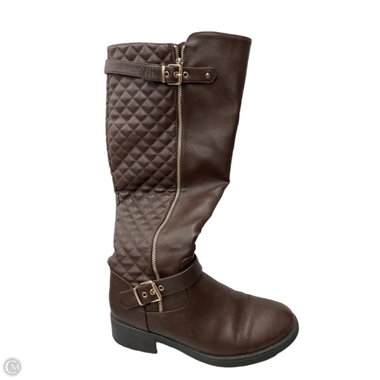 Boots Knee Heels By Dream Pairs In Brown, Size: 10