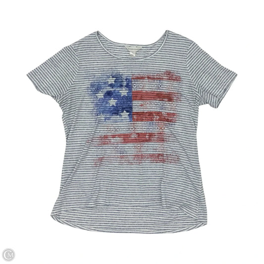 Top Short Sleeve By Christopher And Banks In Blue & Red & White, Size: Xl