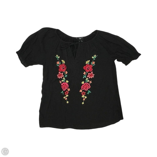 Blouse Short Sleeve By Clothes Mentor In Black, Size: S