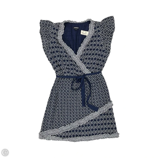 Dress Party Short By Express In Blue & White, Size: M