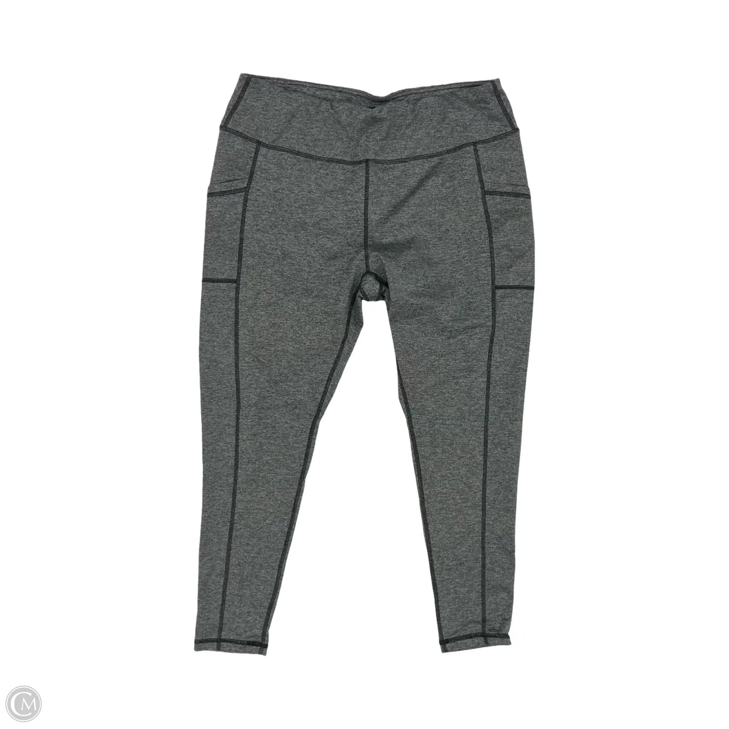 Athletic Leggings By Mta Sport In Grey, Size: Xl