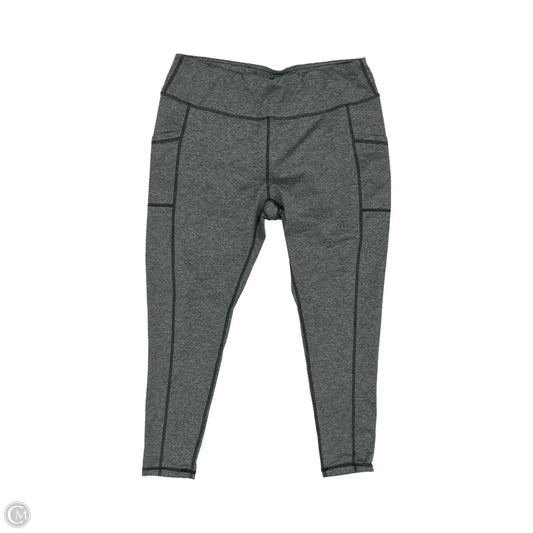 Athletic Leggings By Mta Sport In Grey, Size: Xl