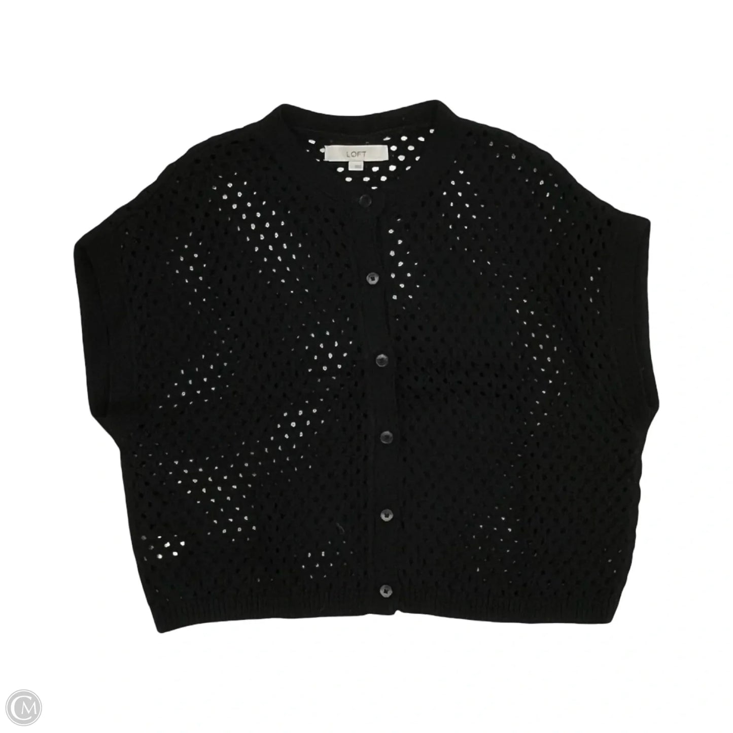 Vest Sweater By Loft In Black, Size: L