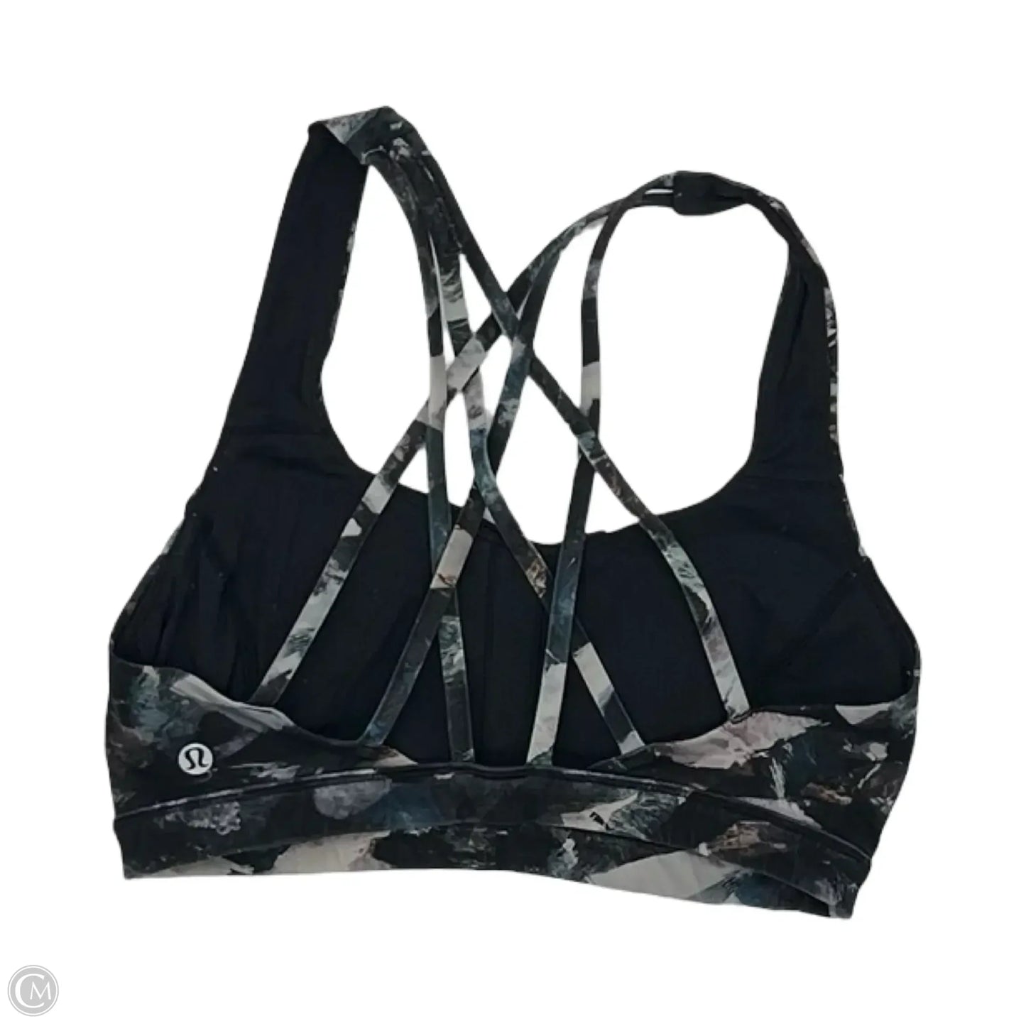 Athletic Bra By Lululemon In Black & Blue, Size: S