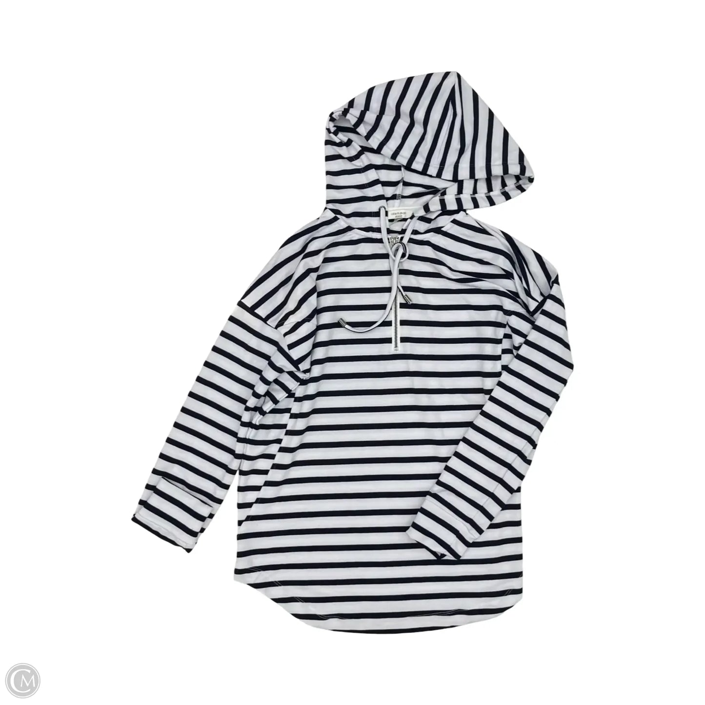 Top Long Sleeve By Cable And Gauge In Blue & White, Size: M