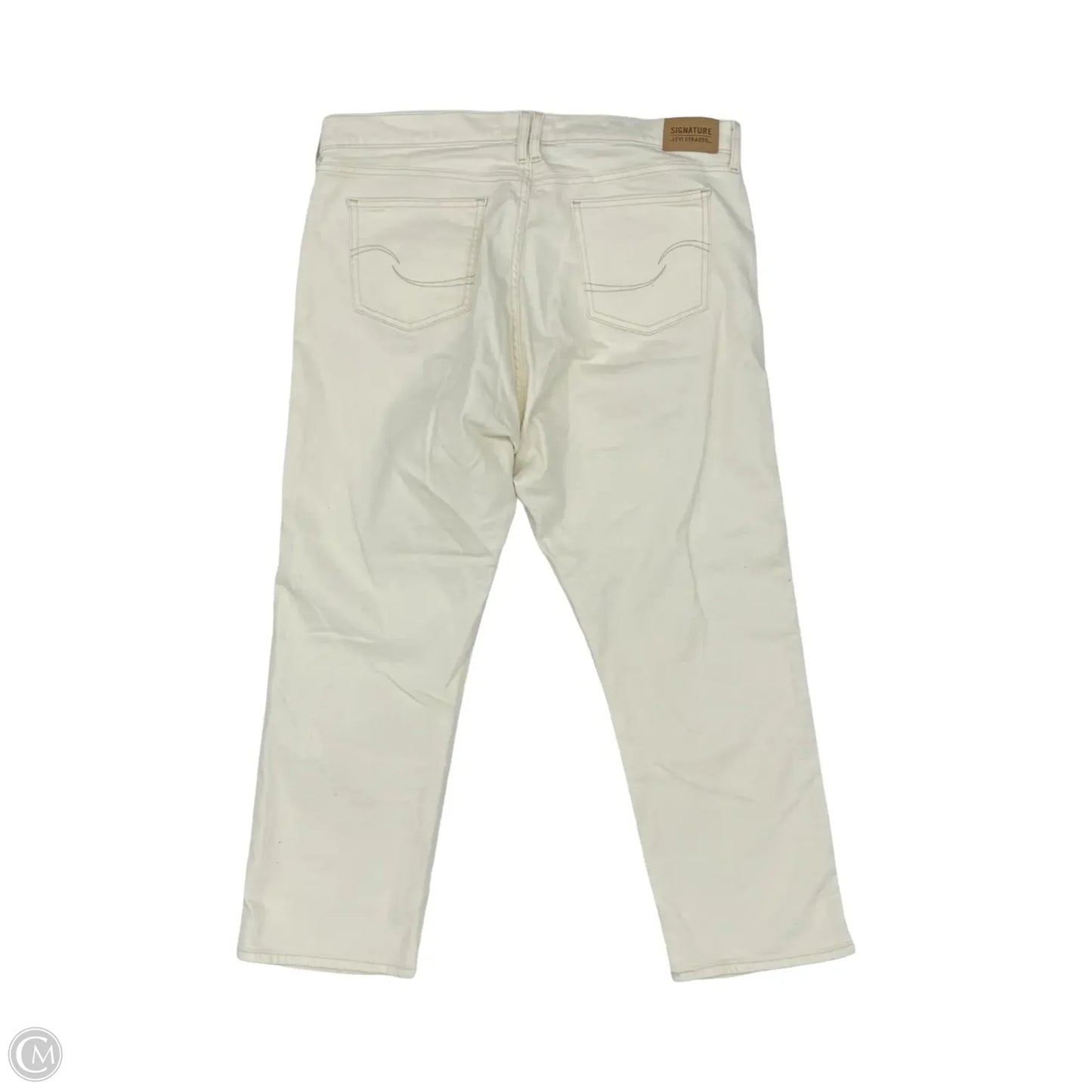 Jeans Straight By Levis Signature In Cream Denim, Size: 18