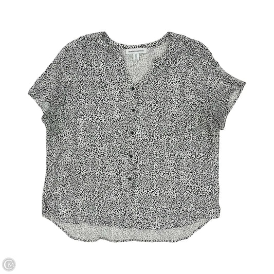 Blouse Short Sleeve By Amazon Essentials In Black & White, Size: Xl