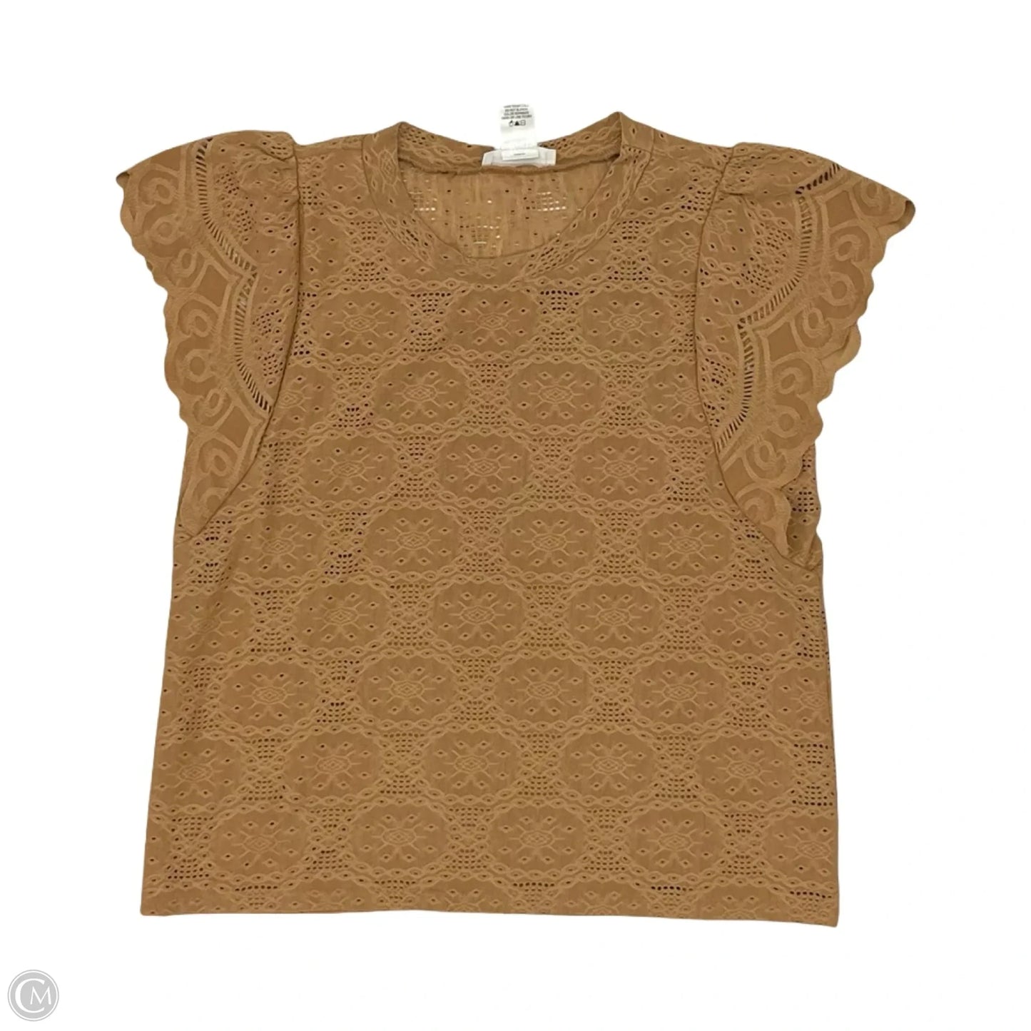 Top Short Sleeve By Urban Romantics In Tan, Size: M