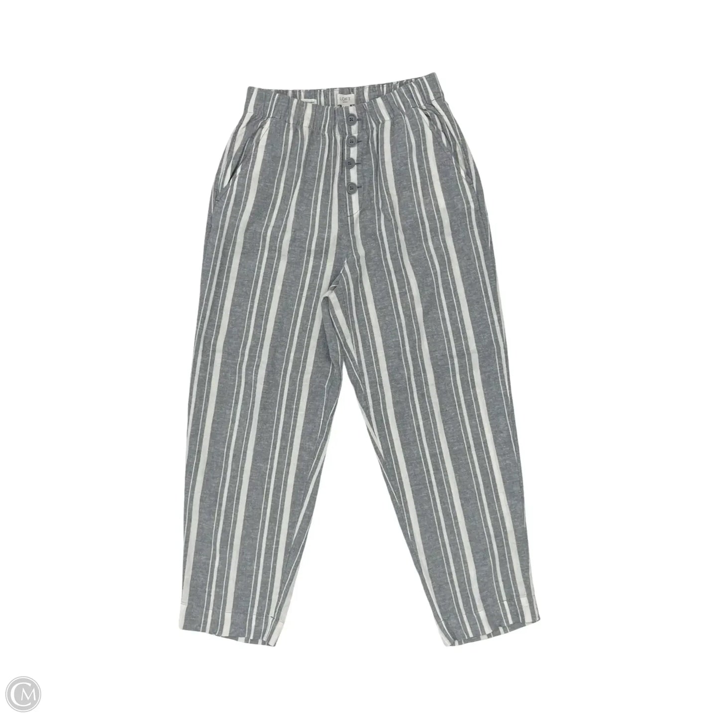 Pants Linen By Loft In Blue & White, Size: S