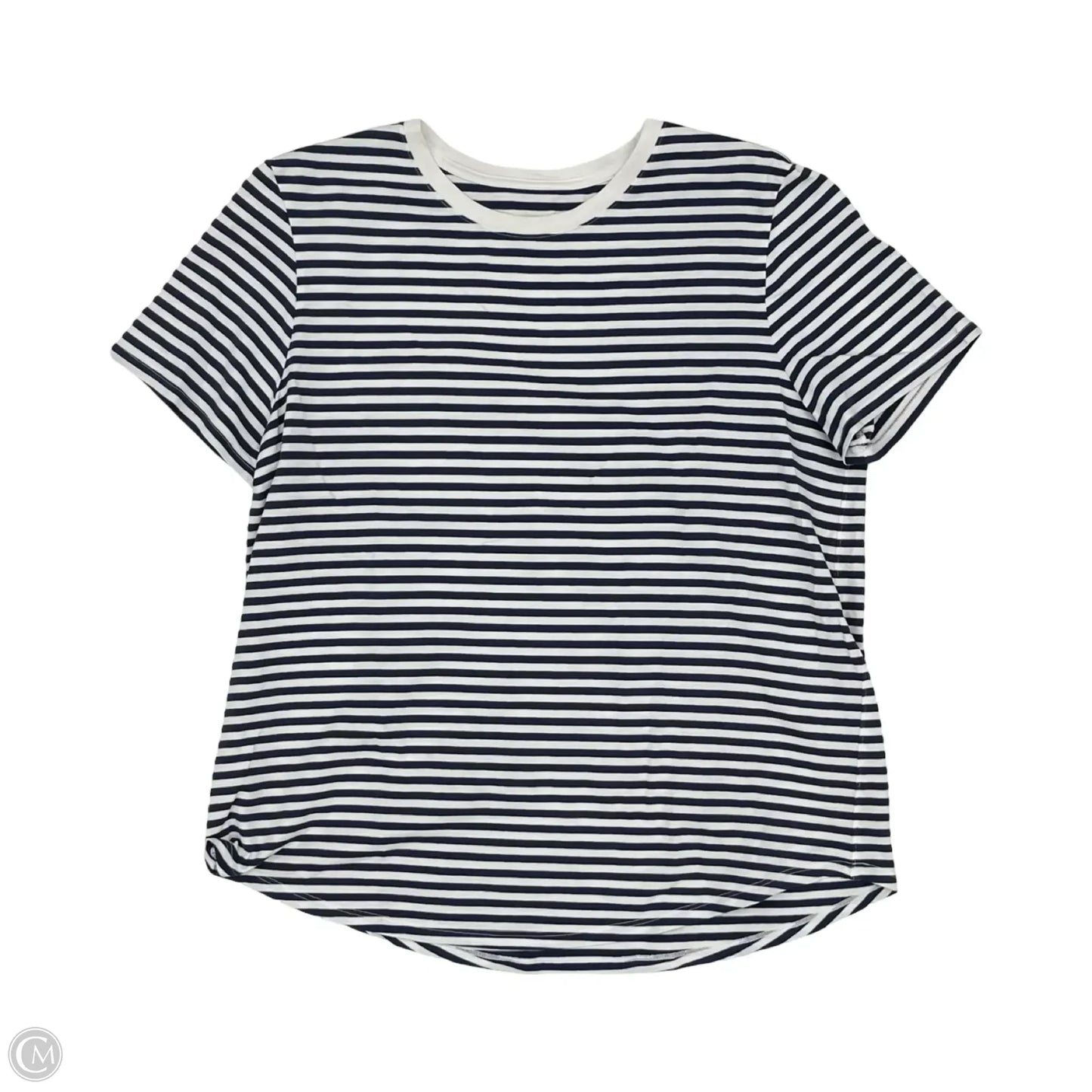 Top Short Sleeve By Clothes Mentor In Blue & White, Size: Xl