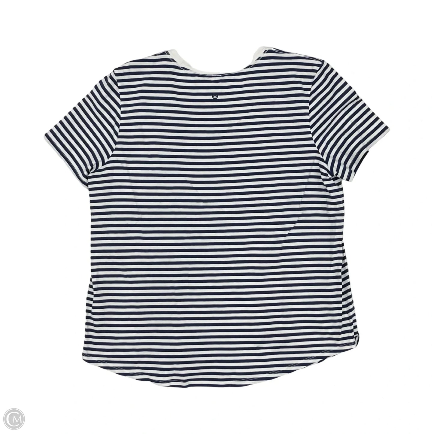 Top Short Sleeve By Clothes Mentor In Blue & White, Size: Xl