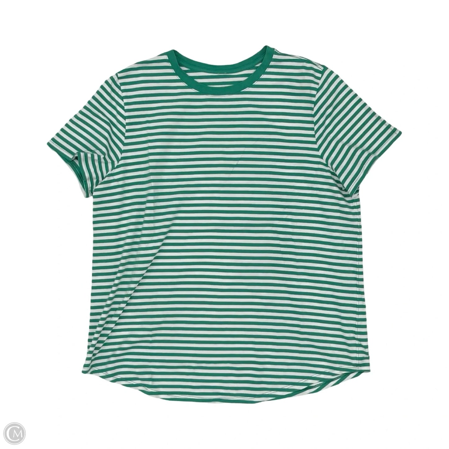 Top Short Sleeve By Clothes Mentor In Green & White, Size: Xl