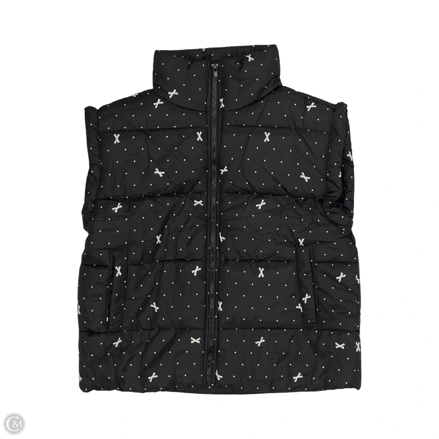 Vest Puffer & Quilted By Blu Pepper In Black & White, Size: M
