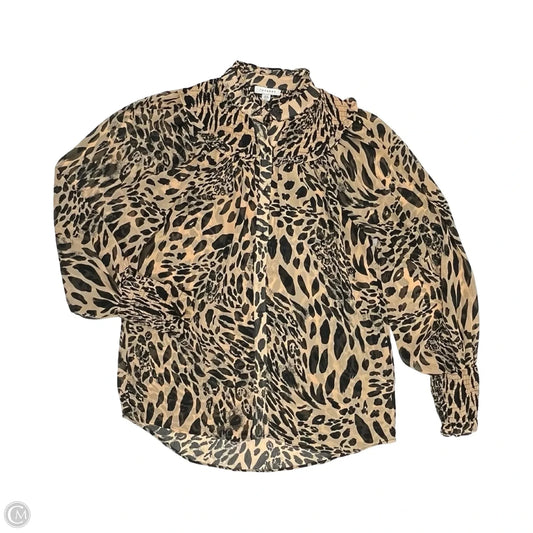 Blouse Long Sleeve By Top Shop In Animal Print, Size: S
