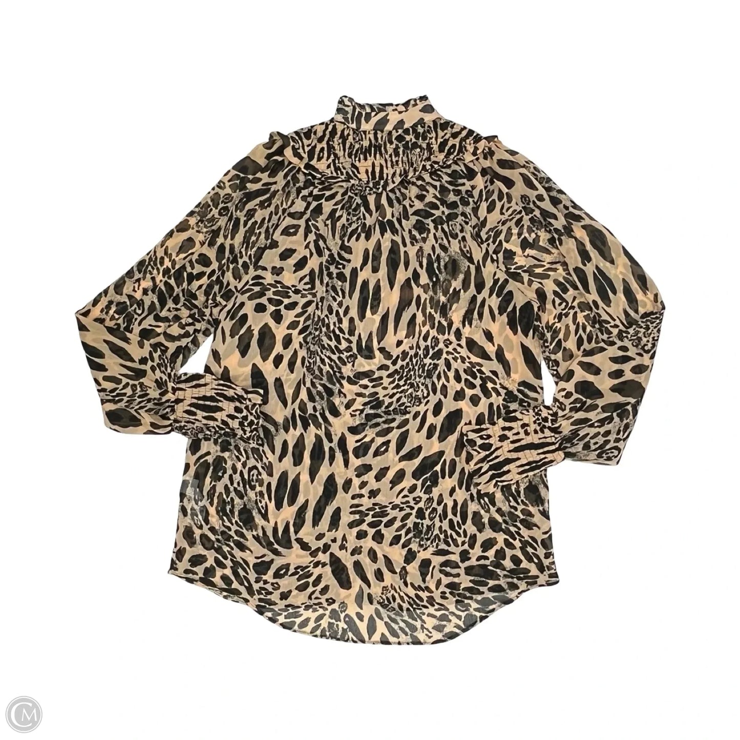 Blouse Long Sleeve By Top Shop In Animal Print, Size: S
