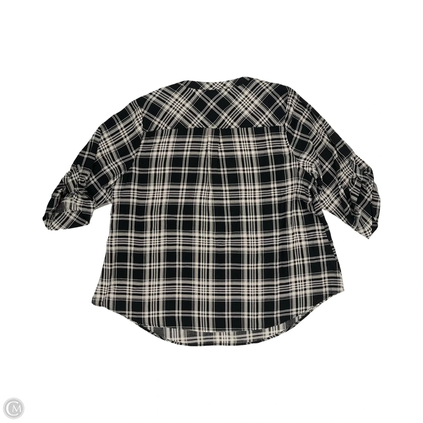 Blouse Long Sleeve By Torrid In Black & Cream, Size: 3x