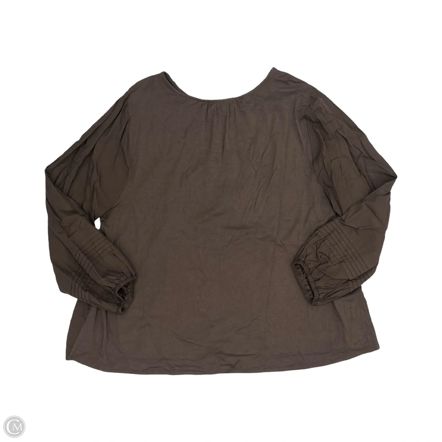 Blouse Long Sleeve By Lane Bryant In Brown, Size: 1x