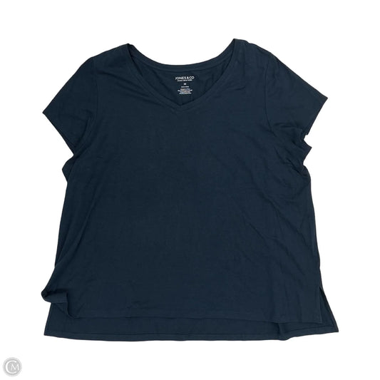 Top Short Sleeve Basic By Jones And Co In Blue, Size: 3x