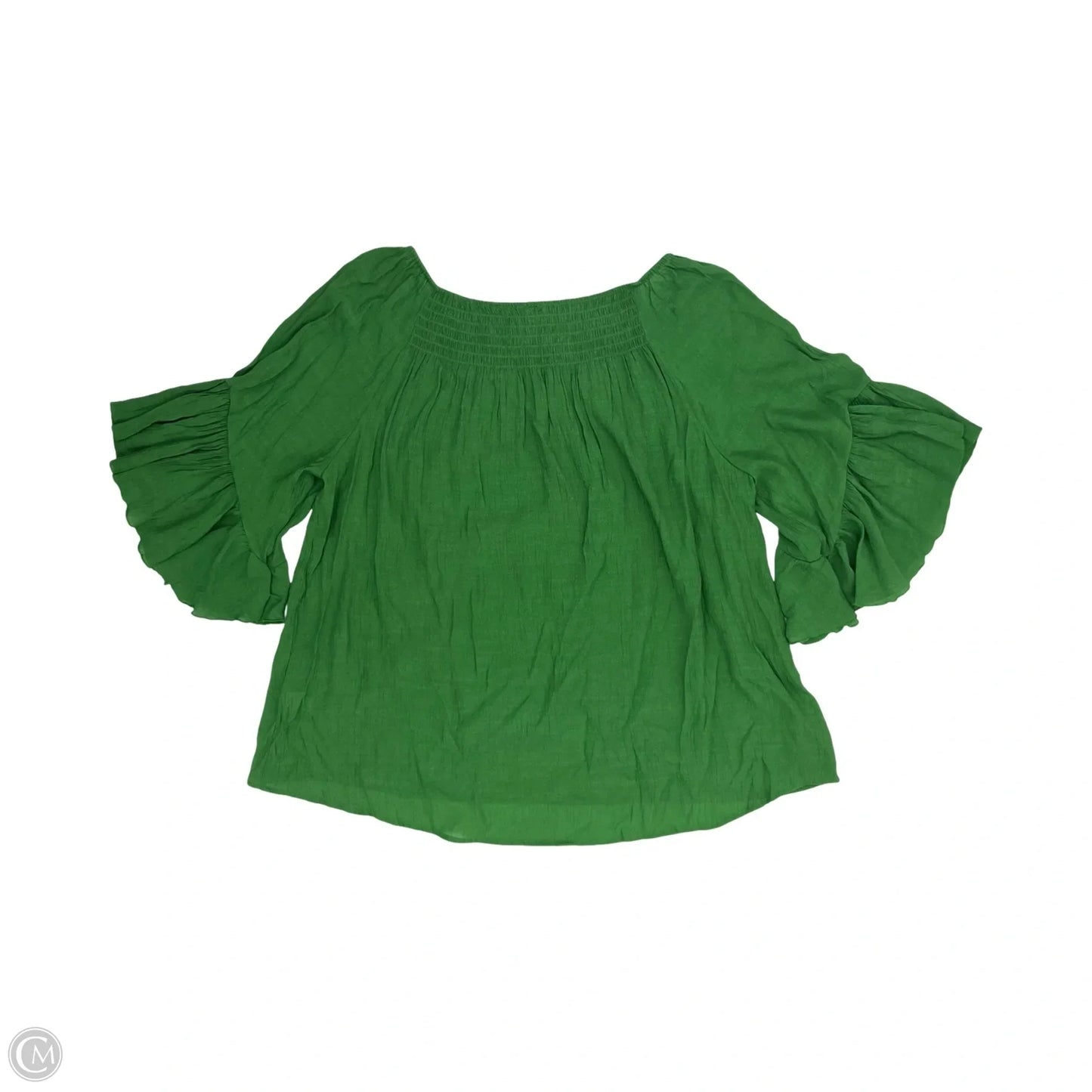 Blouse 3/4 Sleeve By Cato In Green, Size: 3x